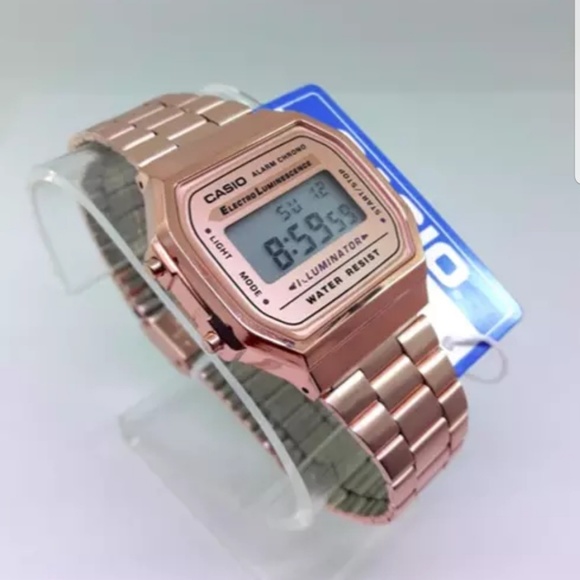New Casio Retro A168WG Digital, Rose Gold Tone - Picture 2 of 2